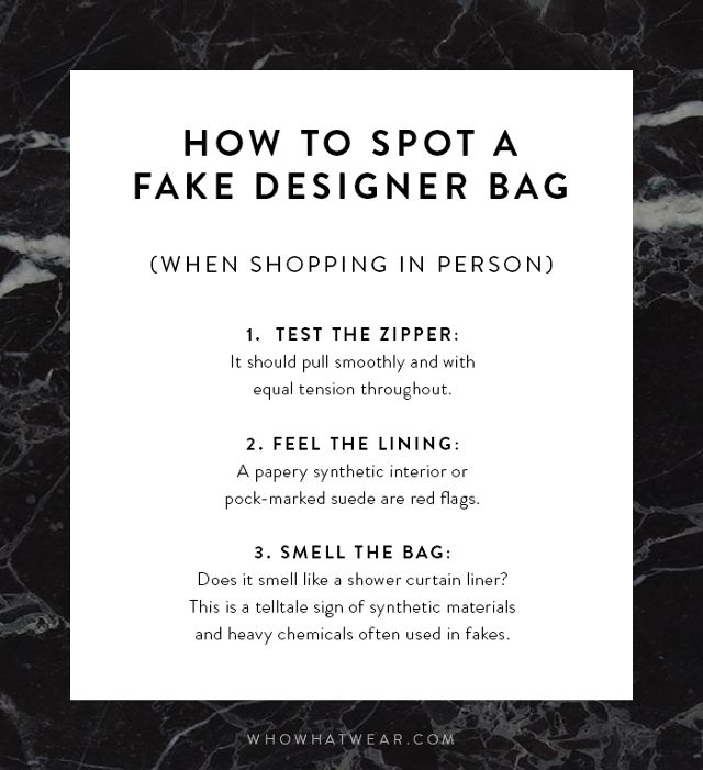 How to tell a designer vs. a fake handbag