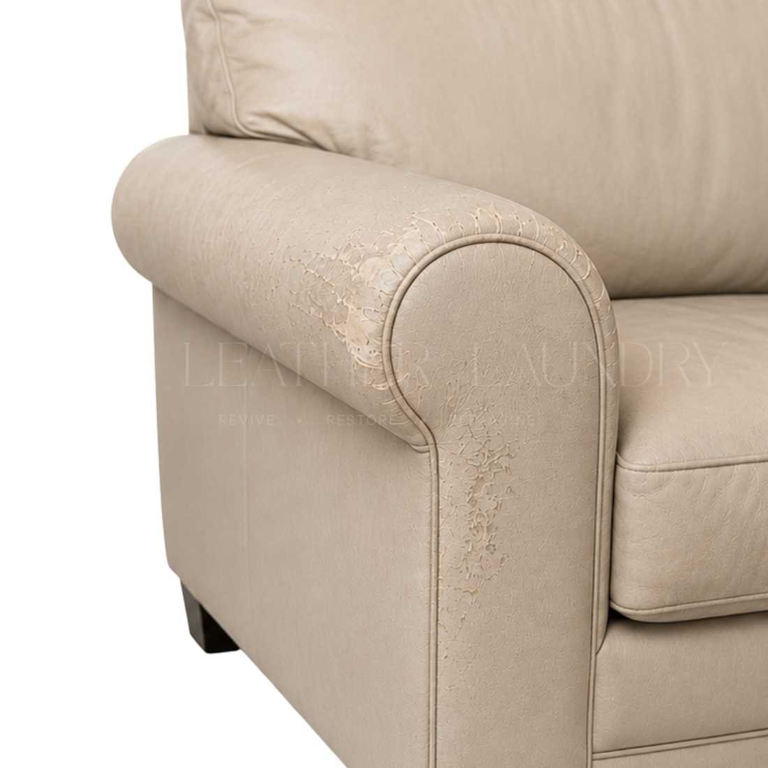 Before — Sofa Stain & Crack Removal