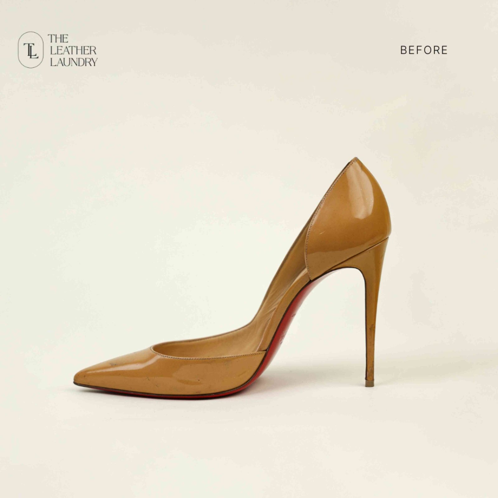 Louboutin Heel before restoration in Mumbai