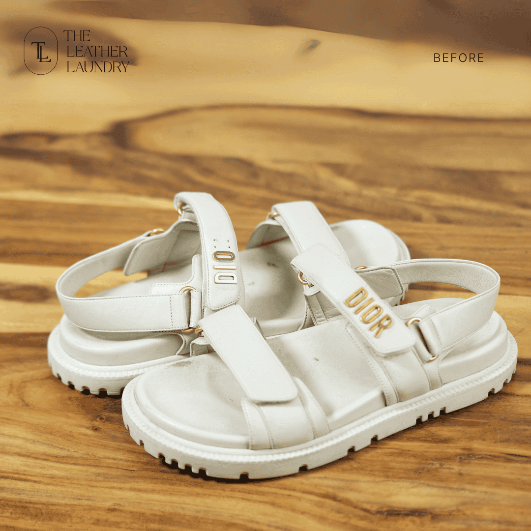 Dior Slipper before restoration in Mumbai